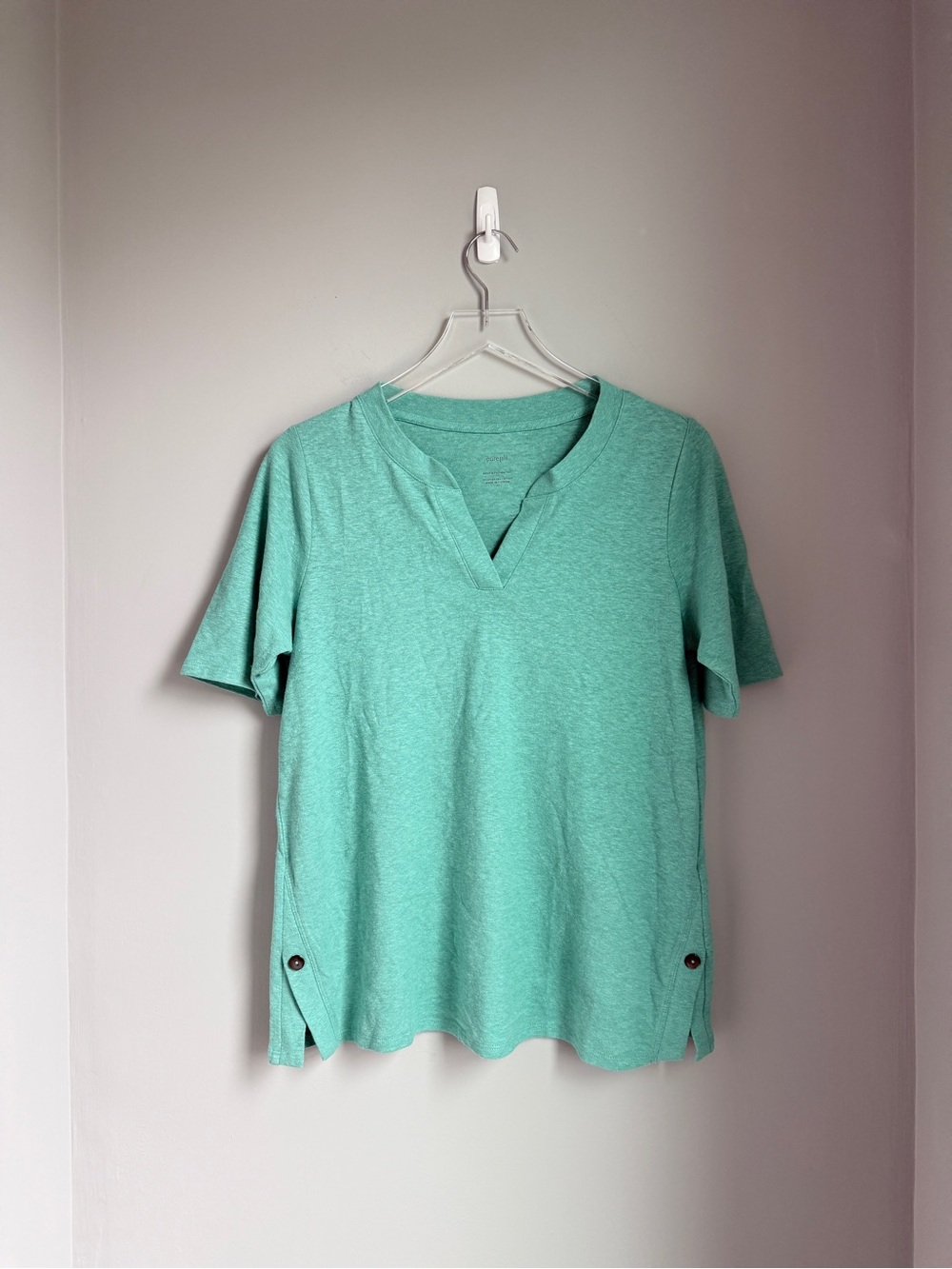 J.Jill Pure Jill Hemp & Cotton Top Shortsleeve XS Agave New